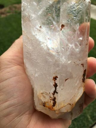 Large clear quartz crystal point from Brazil 7