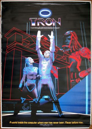 Rare Teaser - A1 Walt Disney Tron 1981 Japanese Movie Poster Computer Graphics