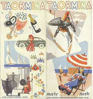 Vintage Travel Brochure Taormina Sicily Italy