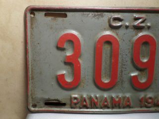 1947 Panama C.  Z.  License Plate 3093 4