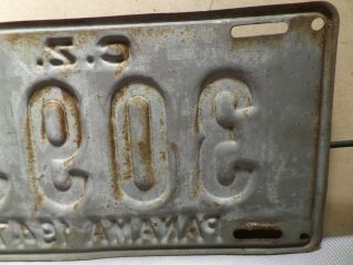 1947 Panama C.  Z.  License Plate 3093 7