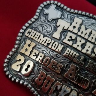 2003 RODEO TROPHY BUCKLE VINTAGE AMARILLO TEXAS BULL RIDING CHAMPION 78 6