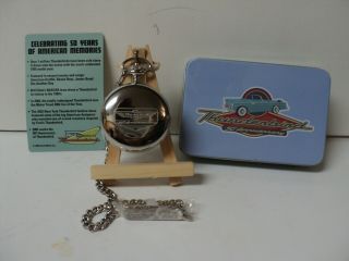 Pocket Watch Thunderbird Car 50th Anniversary /tin Box/new Battery/chain