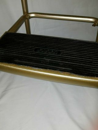 Vintage Retro Cosco Step Stool Chair - Gold & White Vinyl - Flip Seat Stylair 6
