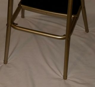 Vintage Retro Cosco Step Stool Chair - Gold & White Vinyl - Flip Seat Stylair 7