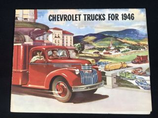 Vtg 1946 Chevrolet Chevy Truck Mail Advertising Sales Brochure Fold Out Poster