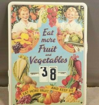 Perpetual Wall Calendar Eat More Fruit And Vegetables Forme Srl Italy 1997