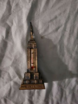 Vintage 1940s Bronze Empire State Building Your Souvenir Thermometer