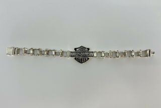 925 Sterling Silver Harley - Davidson Motorcycles Shield,  Wrench,  Chain Bracelet