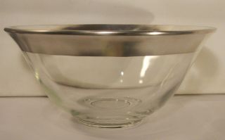 Dorothy C Thorpe Mcm Sterling Silver Band Crystal Bowl With Tag