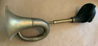 Antique Vintage Metal Clown Squeeze Bulb Horn Large Brass
