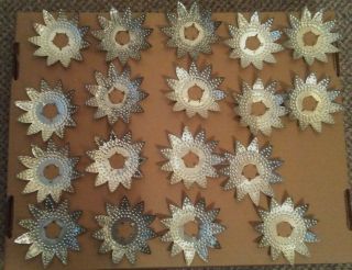 18 Vintage Christmas Light Reflectors Punched Tin Stars