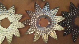 18 Vintage Christmas Light Reflectors Punched TIN Stars 2