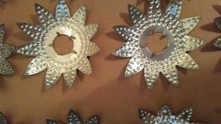 18 Vintage Christmas Light Reflectors Punched TIN Stars 3
