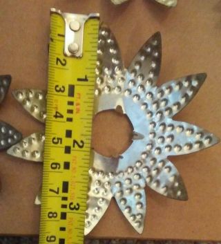 18 Vintage Christmas Light Reflectors Punched TIN Stars 4