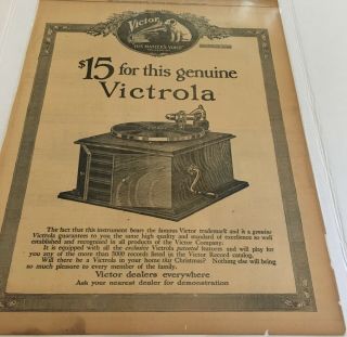 Victrola Victor Sales Advertisement Page For 1916 Vintage Ephemera Newspaper