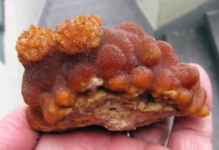 ARAGONITE BOTRYOIDAL RED to ORANGE CRYSTALS on MATRIX from PERÚ.  WONDERFUL PIECE 5