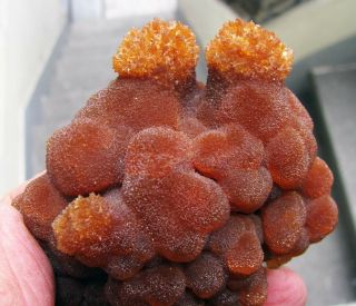 ARAGONITE BOTRYOIDAL RED to ORANGE CRYSTALS on MATRIX from PERÚ.  WONDERFUL PIECE 6