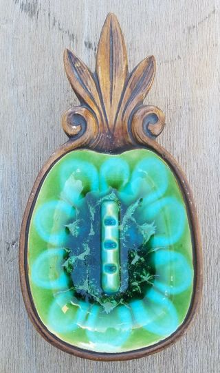 Vintage Treasure Craft Ceramic Hawaii Ashtray Deco Bowl Pineapple No Res