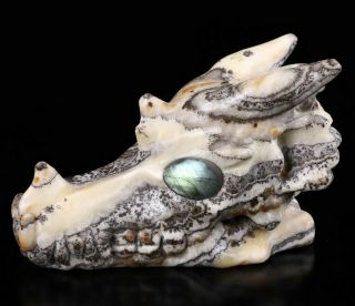 5.  2 " Lace Jasper Carved Crystal Dragon Skull,  Crystal Healing