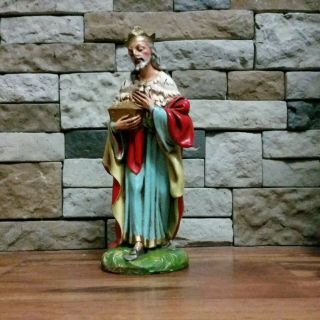 Vtg Fontanini Wisemen King Melichior Paper Mache Nativity 12 " Figure - Italy