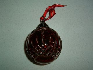 Waterford Crystal 2012 Ruby Red Lismore Ball Christmas Ornament