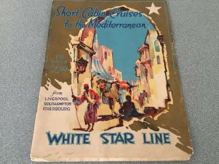 Ss Megantic Cruise Ship White Star Line Brochure Timetable 1920 