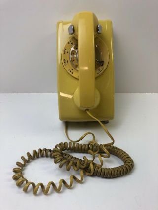 Vintage Bell Western Electric Yellow Rotary Phone Wall Mount Telephone Retro 554