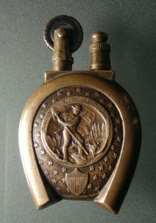 Antique ‘trench Art’ Us Cigarette Lighter – Circa Wwi – In Order