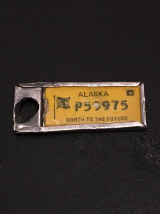 1970 Alaska Dav Mini License Plate Keychain Tag,  Disabled American Veterans