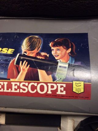 Vintage Gilbert 80 power Astronomical Telescope case Toy 4