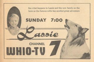 1957 Whio Dayton Tv Ad Jon Provost & Lassie Collie Dog Another Great Adventure