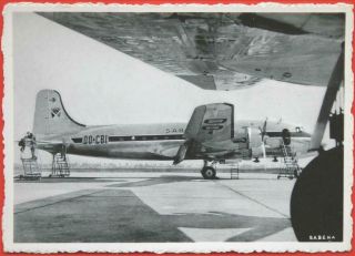 Sabena Belgian Airlines Douglas Dc - 4 Brussels Airport Airline - Issued Postcard