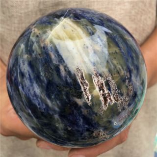 3.  85lb Natural Sodalite Quartz Crystal Sphere Ball Healing Wop184