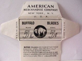 Vintage Rare Buffalo De Safety Razor Blade