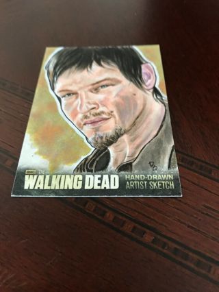 Cryptozoic The Walking Dead Season 3 Daryl 1/1 Sketch Card Dan Bergren