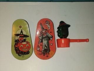 Vintage Halloween Noise Makers Set Of 3