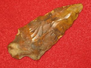 Authentic Native American Artifact Arrowhead 3 - 1/8 " Missouri Adena Point A14