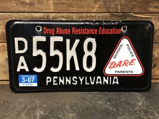 Pa Pennsylvania D.  A.  R.  E Dare Drug Abuse Resistance Education License Plate