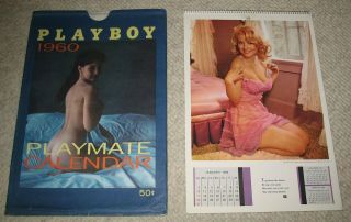 1960 Playboy Wall Calendar With Sleeve Hefner