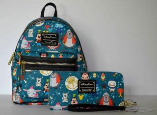 Disney Parks Magic Kingdom Attractions Mini Backpack & Wallet Loungefly Nwt