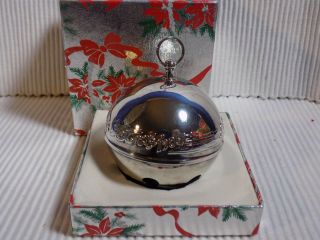 1985 Wallace Annual Silver Plate Sleigh Bell Christmas Ornament - Orig Box - Exc