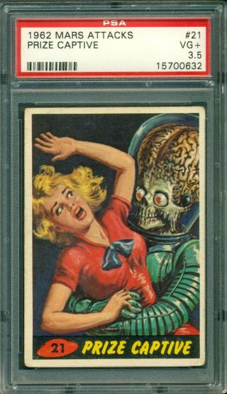 1962 Mars Attacks 21 " Prize Captive " Psa 3.  5 Well Centered - Popular Card