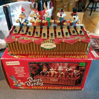 Vintage Mr Christmas Bugs Bunny Merry Music Makers Xylophone Looney Tunes