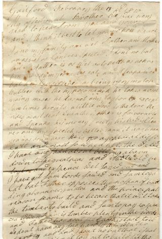1810 Letter Peter Talmon In Guilford Connecticut To Brother Eli In Hampshire