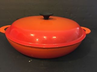 Le Creuset Cast Iron Enameled Flame Orange 30 Braiser Lidded 3½ Qt Shallow Oven
