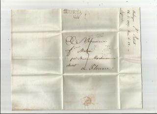 Stampless Folded Letter: 1817 Bologna,  Italy Black Sl