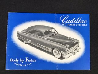 Vtg 1949 Cadillac Car Dealer Advertising Sales Brochure " Body By Fisher "