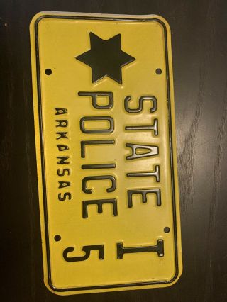 Arkansas State Police Obsolete Vintage Vehicle License Plate 60,  70’s Nos