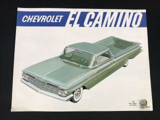 Vtg 1958 Chevrolet Chevy El Camino Car Truck Dealer Advertising Sales Brochure
